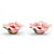 Pink Ceramic Blooming Rose Stud Earrings with Surgical Steel Posts-12 at PalmBeach Jewelry