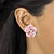 Pink Ceramic Blooming Rose Stud Earrings with Surgical Steel Posts-13 at PalmBeach Jewelry