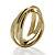 Yellow Gold-Plated Rolling Triple Band Crossover Ring-12 at PalmBeach Jewelry