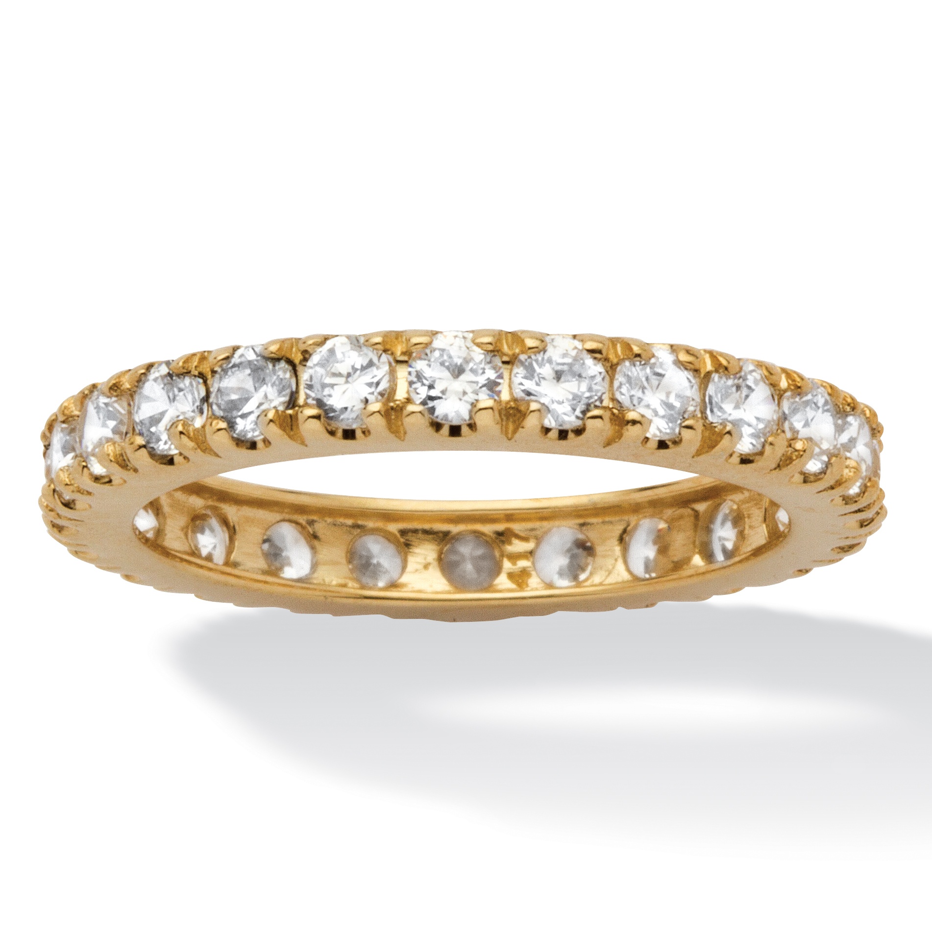 2.40 TCW Round Cubic Zirconia Eternity Band in Solid 10k Gold at
