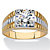 Men's 2 TCW Round Cubic Zirconia Textured Ring in Gold-Plated Sizes 8-16-11 at PalmBeach Jewelry