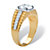 Men's 2 TCW Round Cubic Zirconia Textured Ring in Gold-Plated Sizes 8-16-12 at PalmBeach Jewelry