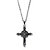 Black Genuine Marcasite Silvertone Antique-Finish Religious Cross Pendant and Chain 18"-11 at PalmBeach Jewelry