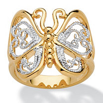 Filigree Butterfly Ring in 18k Gold-Plated
