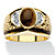 Men's Oval-Shaped Genuine Tiger's Eye Crystal Accent Yellow Gold-Plated Antique-Finish Ring-11 at PalmBeach Jewelry