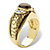Men's Oval-Shaped Genuine Tiger's Eye Crystal Accent Yellow Gold-Plated Antique-Finish Ring-12 at PalmBeach Jewelry