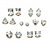 SETA JEWELRY 8.16 TCW Cubic Zirconia Seven-Pair Set of Stud Earrings in 14k Gold over Sterling Silver-11 at Seta Jewelry
