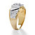 Men's Round Crystal Yellow Gold-Plated Two-Tone Textured Ring-12 at PalmBeach Jewelry