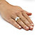 Men's Round Crystal Yellow Gold-Plated Two-Tone Textured Ring-14 at PalmBeach Jewelry