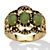 Oval Genuine Green Jade Antiqued Yellow Gold-Plated Triple-Stone Filigree Ring-11 at PalmBeach Jewelry
