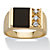 Men's .30 TCW Genuine Onyx Cubic Zirconia Accent Yellow Gold-Plated Classic Ring-11 at PalmBeach Jewelry