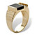 Men's .30 TCW Genuine Onyx Cubic Zirconia Accent Yellow Gold-Plated Classic Ring-12 at PalmBeach Jewelry