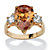 6.41 TCW Pear-Cut Champagne Cubic Zirconia Ring in Gold-Plated-11 at PalmBeach Jewelry