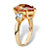 6.41 TCW Pear-Cut Champagne Cubic Zirconia Ring in Gold-Plated-12 at PalmBeach Jewelry