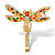 Multicolor Crystal Enamel Dragonfly Pin in Yellow Gold Tone-11 at PalmBeach Jewelry