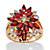 Marquise-Cut Red Crystal Floral Cluster Cocktail Ring 18k Gold-Plated-11 at PalmBeach Jewelry