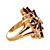 Marquise-Cut Red Crystal Floral Cluster Cocktail Ring 18k Gold-Plated-14 at PalmBeach Jewelry