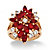 Marquise-Cut Red Crystal Floral Cluster Cocktail Ring 18k Gold-Plated-15 at PalmBeach Jewelry