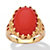 Oval Simulated Coral Yellow Gold-Plated Cabochon Filigree Cocktail Ring-11 at PalmBeach Jewelry