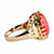 Oval Simulated Coral Yellow Gold-Plated Cabochon Filigree Cocktail Ring-12 at PalmBeach Jewelry