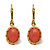 Orange Oval Simulated Coral Yellow Gold-Plated Cabochon Filgree Drop Earrings-11 at PalmBeach Jewelry