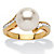 .16 TCW Round Simulated Pearl and Cubic Zirconia Accent Yellow Gold-Plated Ring (9.5mm)-11 at PalmBeach Jewelry