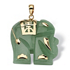 Related Item Green Jade 14k Yellow Gold Good Fortune Elephant Pendant
