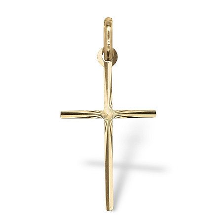 Diamond-Cut 14k Yellow Gold Cross Pendant at PalmBeach Jewelry