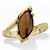 Marquise-Shaped Genuine Tiger's-Eye Yellow Gold-Plated Cocktail Ring-11 at PalmBeach Jewelry