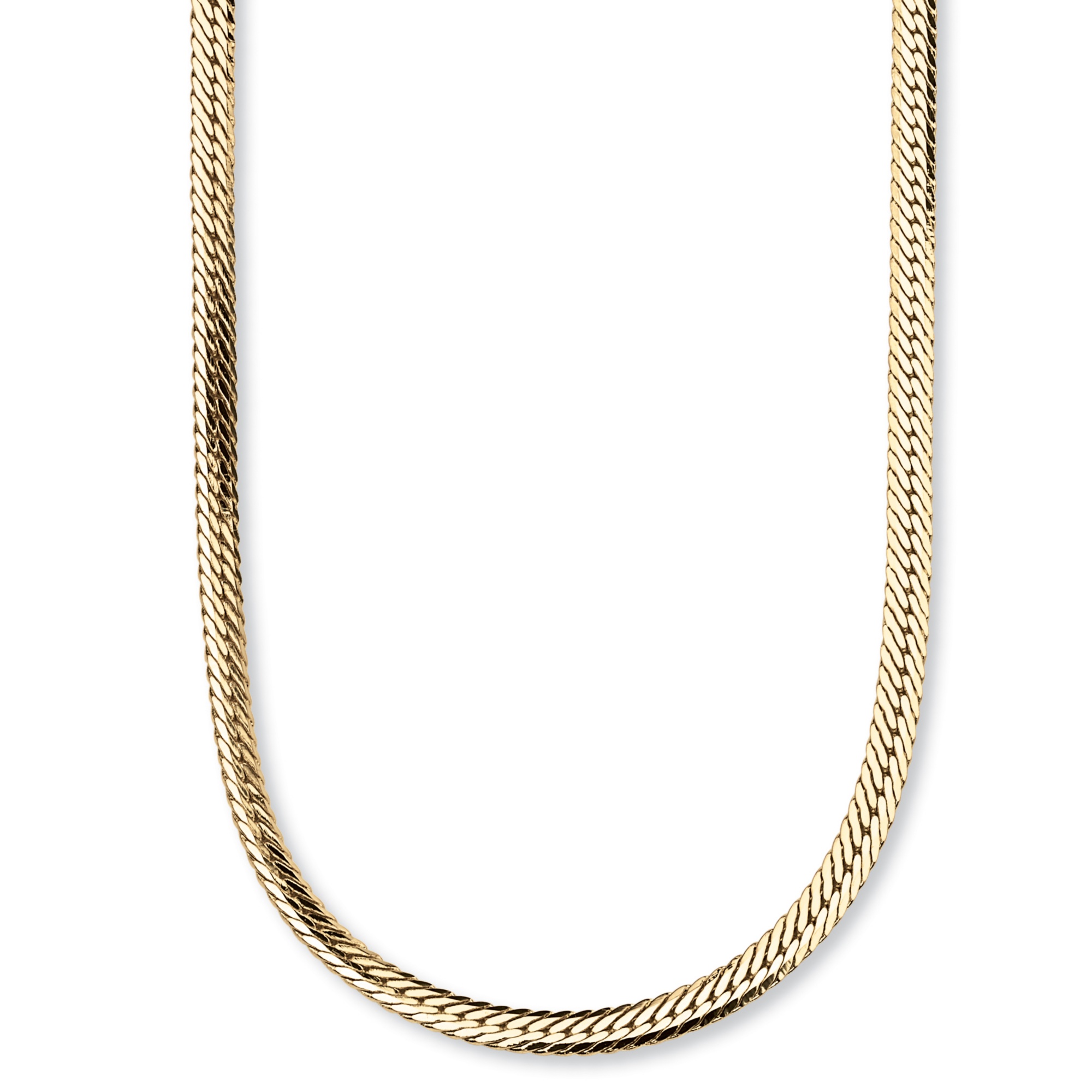 Herringbone Chain Necklace in Yellow Gold Tone 20" (4.5mm) at PalmBeach