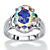 5.81 TCW Oval-Cut Aurora Borealis Cubic Zirconia Cocktail Ring in Sterling Silver-11 at PalmBeach Jewelry