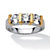 1.50 TCW Round Cubic Zirconia Three-Stone Bridal Band in Sterling Silver with Gold Tone Accents-11 at PalmBeach Jewelry