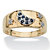 .23 TCW Round Blue Genuine Sapphire Diamond Accent 10k Gold Moon & Stars Ring-11 at PalmBeach Jewelry