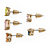 SETA JEWELRY 11.42 TCW Multicolor Cubic Zirconia 5-Pair Multi-Cut Set of Stud Earrings in Yellow Gold Tone-12 at Seta Jewelry