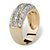 1.68 TCW Round Cubic Zirconia Triple Row Anniversary Ring in Gold-Plated-12 at PalmBeach Jewelry