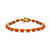 Oval-Cut Simulated Coral Cabochon Tennis Bracelet in Gold-Plated 7.5"-11 at PalmBeach Jewelry