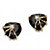 Heart-Shaped Genuine Onyx Cubic Zirconia Accent Yellow Gold-Plated Stud Earrings-11 at PalmBeach Jewelry