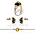 Heart-Shaped Genuine Onyx Pendant, Earrings and Ring Set in Yellow Gold-Plated-12 at Direct Charge presents PalmBeach