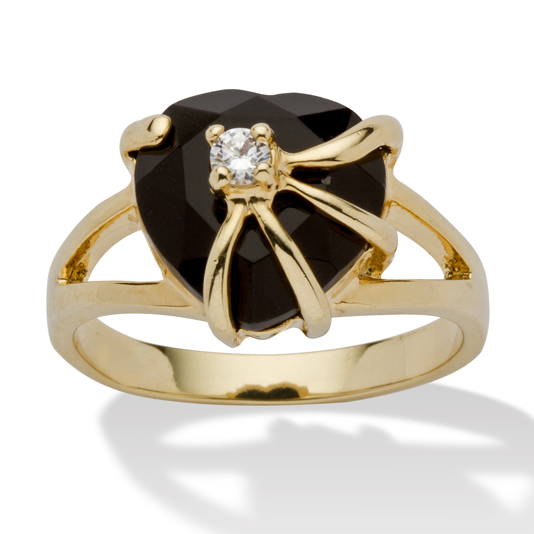 womens black onyx ring yellow gold