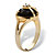 Heart-Shaped Genuine Onyx Cubic Zirconia Accent Yellow Gold-Plated Cocktail Ring-12 at PalmBeach Jewelry
