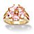 4 TCW Heart-Shaped Pink Cubic Zirconia Yellow Gold-Plated Flower Ring-11 at PalmBeach Jewelry