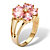 4 TCW Heart-Shaped Pink Cubic Zirconia Yellow Gold-Plated Flower Ring-12 at PalmBeach Jewelry