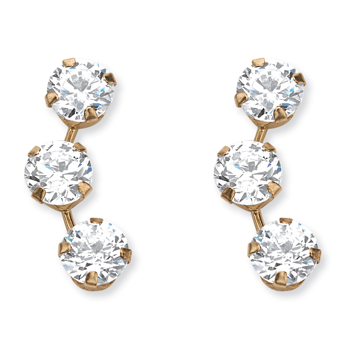 palmbeach jewelry tcw cubic zirconia 14k stud earrings round gold palmbeachjewelry