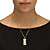 Emerald-Cut Genuine Green Jade 14k Yellow Gold Prosperity/Long Life/Luck Pendant-13 at Direct Charge presents PalmBeach