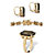 Emerald-Cut Genuine Smoky Quartz 3-Piece Earring, Bracelet and Ring Set 41.25 TCW Gold-Plated 7.25"-12 at Direct Charge presents PalmBeach
