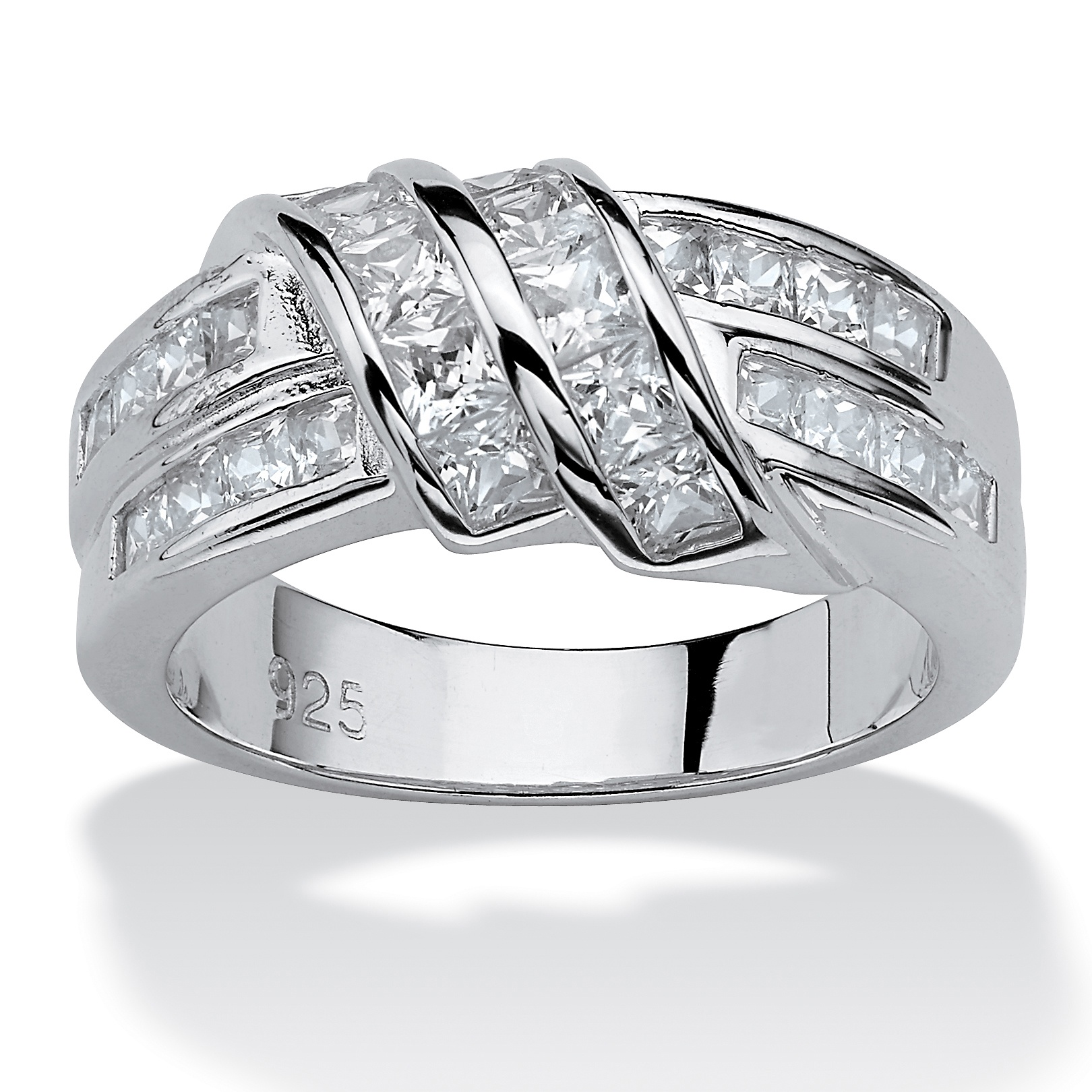 1.54 TCW PrincessCut Cubic Zirconia Wrap Ring in .925 Sterling Silver