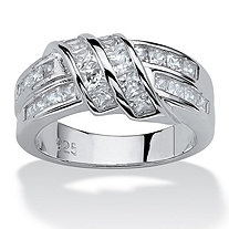 SETA JEWELRY 1.54 TCW Princess-Cut Cubic Zirconia Wrap Ring in .925 Sterling Silver