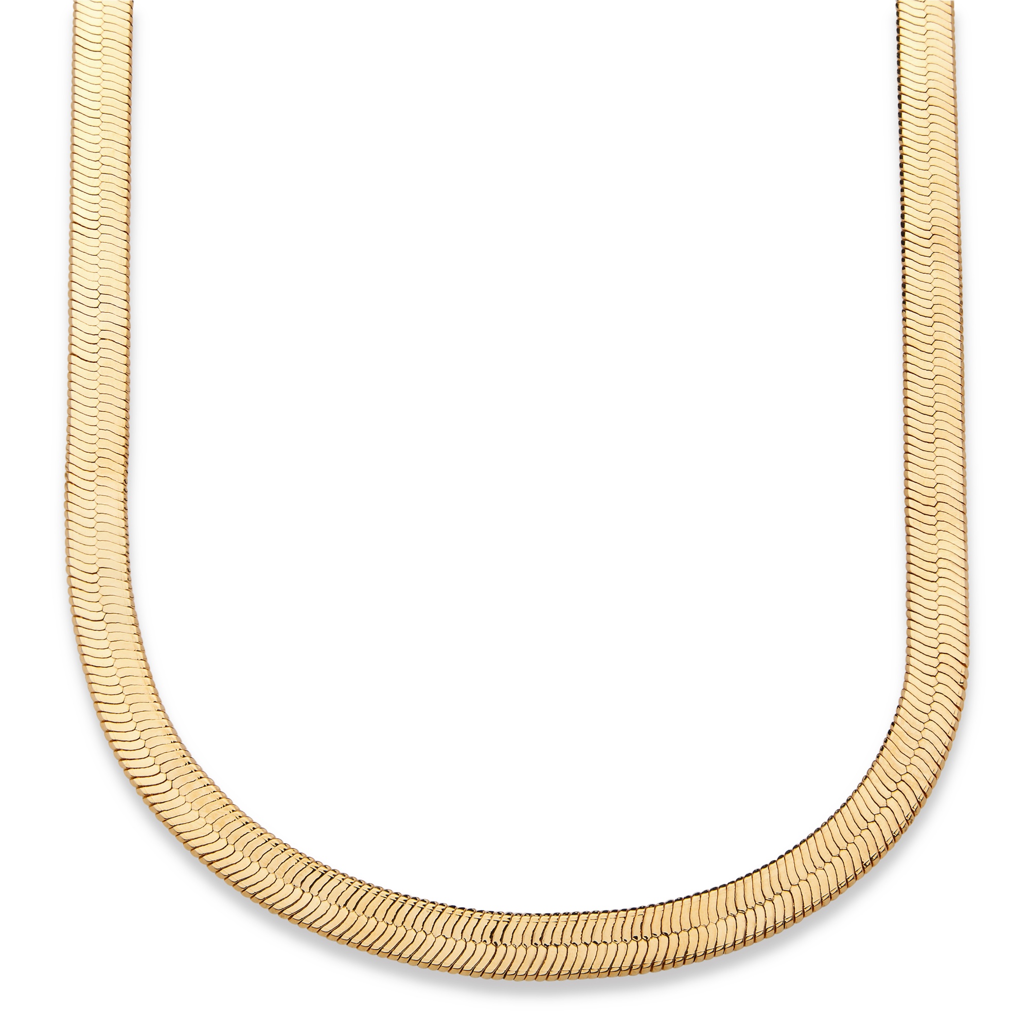 Herringbone Necklace in Sterling Silver with a Golden Finish at