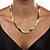 Herringbone Necklace in Sterling Silver with a Golden Finish-13 at PalmBeach Jewelry