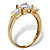 Princess-Cut Cubic Zirconia 3-Stone Bridal Engagement Anniversary Ring 1.94 TCW in Solid 10k Gold-12 at PalmBeach Jewelry